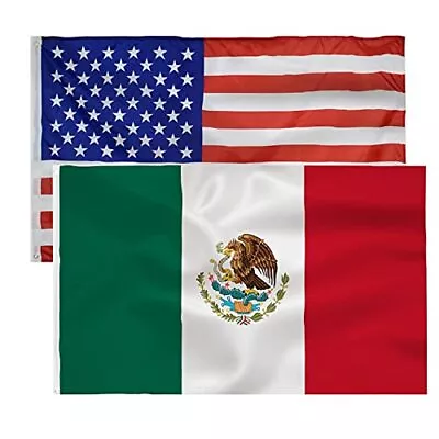 Mexico Flag American Flag 3x5 Foot- Mexican National Flags Indoor/Outdoor Qua... • $19.14