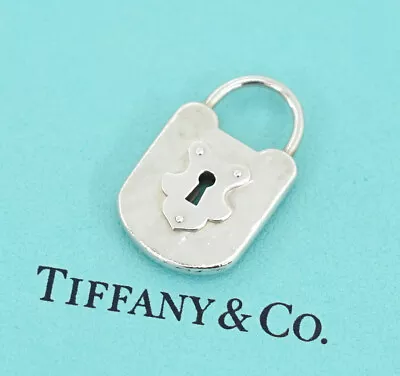 £135.44 • Buy Tiffany & Co. Large Lock Key Hole Pendant Top Charm Silver 925 V1711