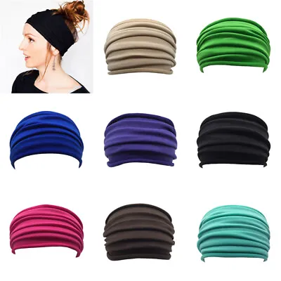 Bandana Headband Women Men Elastic Hairband Fashion Boho Head Wrap Headwear Yoga • $1.97