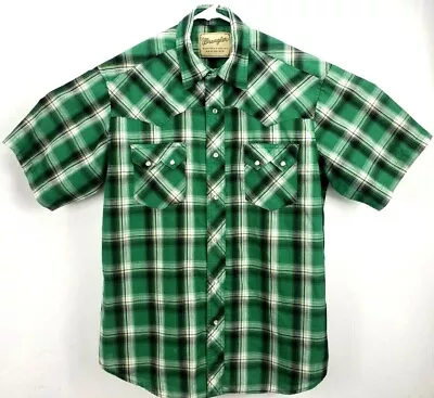 Wrangler Western Fashion Snap Men's Shirt S/S Pearl Snap Up Multicolor Plaid • $30.93