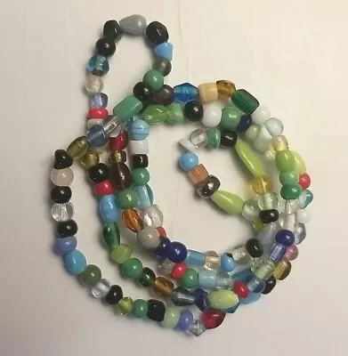 Two Vintage Czech Mardi Gras Glass Bead Necklace • $29.99