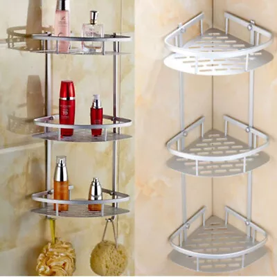 £9.95 • Buy 3 Tier Bathroom Corner Storage Rack Shower Caddy Wall Mounted Organizer Shelf