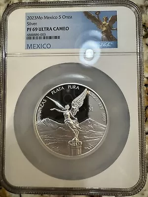 2023 Proof Silver Mexican Libertad Onza 5oz NGC PF 69 ULTRA CAMEO Mexico Label • $275