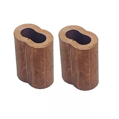 5/16  Copper Crimping Loop Sleeve Wire Rope Sleeves Double Barrel Ferrule 2 Pc • $11.50