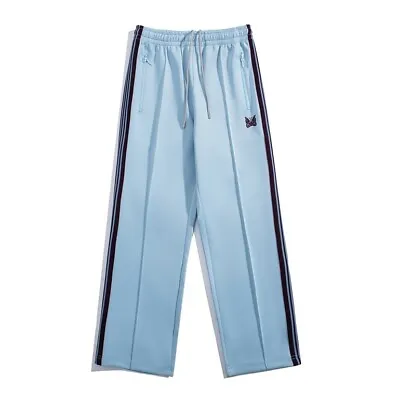 Unisex Needles Track Butterfly Trousers Side Stripe Sports Casual Straight Pants • £40.91