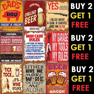 METAL TIN SIGN PLAQUE Bar Pub Vintage Retro Wall Decor Poster Home Club • £4.70