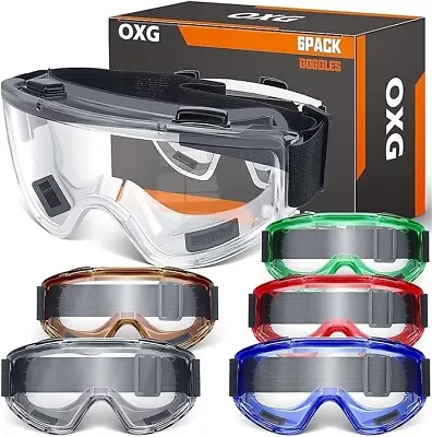 Safety Goggles 6 Pack ANSI Z87.1 Glasses Anti-Fog Eye Protective Safety Lab Gog • $29.99