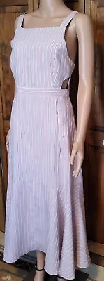 TIBI Ladies Dress Dusty Rose W/Black & White Accent Stripes Lightweight Sz 4  • $69.99