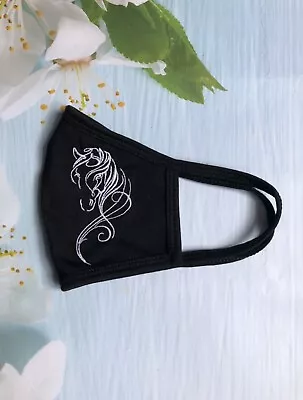 £2.99 • Buy Horse Head Embroidered Face Mask Cotton Very Easy To Breath Two Layers Custom