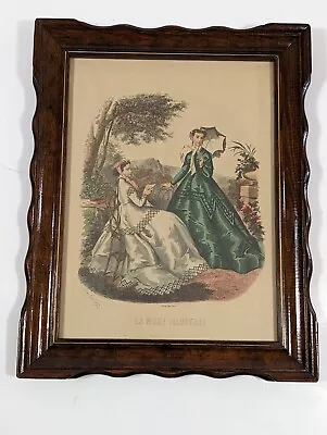 Vintage Large La Mode Illustree Leroy Imp Paris Hand Colored Print • $39.99