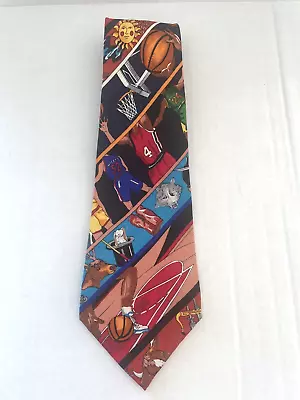 March Madness NBA Basketball Silk Tie Vintage 1993 Nicole Miller • $15