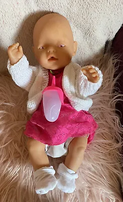 $12.19 • Buy Zapf Creation Vintage Pink Eyes Baby Born Doll - 16  With Outfit & Bottle