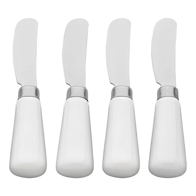 $25 • Buy 4pc Ecology Origin Porcelain 13cm Pate Knives Set Cheese/Butter Spreader White