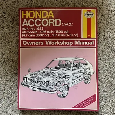 Haynes Honda Accord 1976 Thru 1983 Auto Repair Manual 351 • $9.99