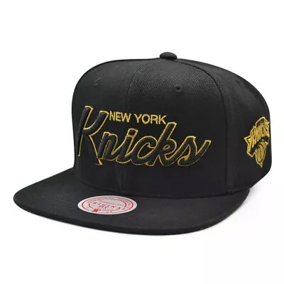 New York Knicks Mitchell & Ness BHM Team Script Snapback NBA Hat- Metallic Gold • $29.99