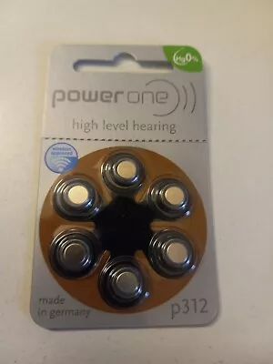 Powerone Hearing Aid Battery Size P312 - 6 Batteries  - Exp.  Aug 2023 • $3.99