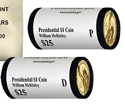 $99.95 • Buy Lot Of 2 Rolls ~~ 2013 US Mint Presidential $1 Coins William McKinley P&D Mints