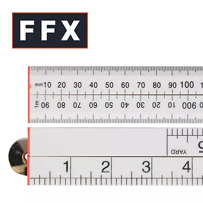 Faithfull FAIRULEFOLDW Folding Rule White ABS Plastic 1 Metre 1m Ruler Measure • £9.35