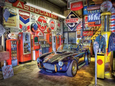 Cobra Shelby Vintage Garage Car Signs & Gas Pumps Ceramic Tile Mural Backsplash • $59.99