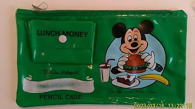 Vintage WDP Mickey  Mouse Vinyl Pencil Case With Coin Pocket. Made In Thailand • $10.95