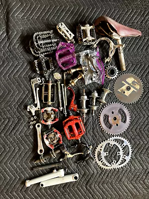 Huge Lot Old School BMX Parts SE GT Odyssey Dia-Compe Suntour Shimano DX • $199.99