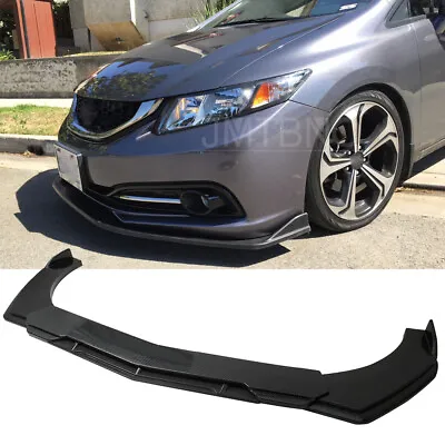 For Honda Civic Sedan Coupe Carbon Fiber Front Bumper Lip Splitter Chin Spoiler • $99.65