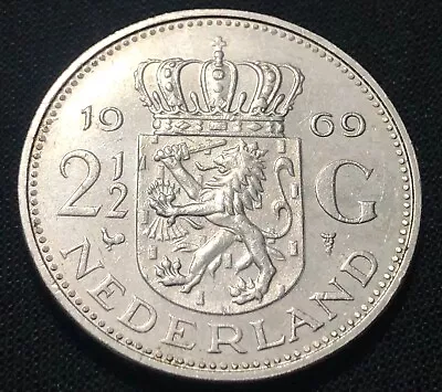 Netherlands 2 1/2 Gulden 1969 World Coin. Combined Shipping Available • $1.99