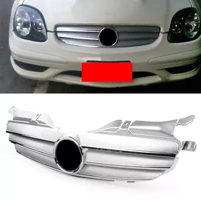 For Mercedes Benz R170 W170 AMG SLK Class 1998-04 Silver 3-PIN Front Upper Grill • $113.88