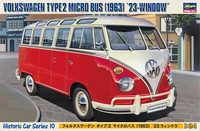 Hasegawa 1/24 Volkswagen Type 2 Micro Bus '1963' 23-Window HC10  Plastic Model • $36.99