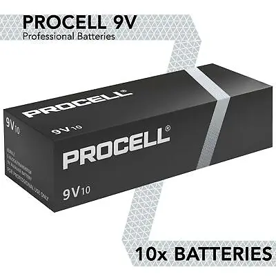 10X Genuine Procell 9V PP3 Batteries Square Smoke Alarm LR22 E-BLOC MN1604 6LR61 • £13.99