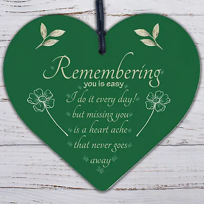 £3.99 • Buy Memorial Plaque Gifts For Mum Dad Nan Grandad In Memory Wood Heart Christmas