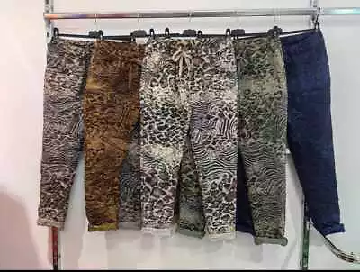 Women Leopard Print Magic Pants Cheetah Stretch Ladies Animal Print Trousers • £17.99