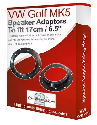 $20.93 • Buy VW Golf MK5 Speaker Adapter Pods Front Door 17cm 6.5” Fitting Rings Adaptors