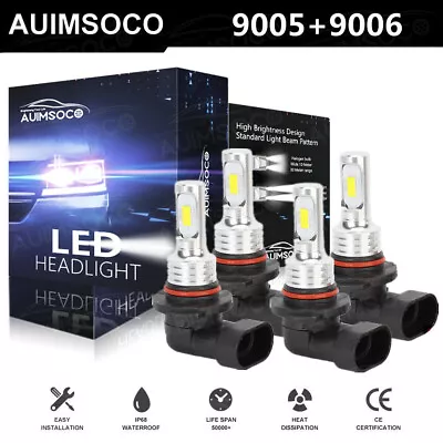 9005 9006 LED CAR Headlight High/Low Beam Super Bright Beam 4PCS Combo Kit WHITE • $24.98