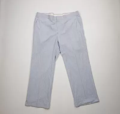 Vtg 60s 70s Streetwear Mens 42x30 Pinstriped Seersucker Bell Bottoms Pants USA • $99.95