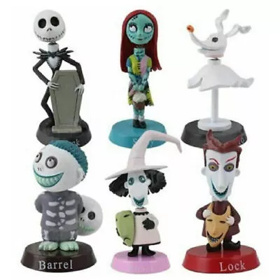 | 6Pcs The Nightmare Before Xmas Jack Skellington Figure Cake Topper Toy Gift↑ • £8.47