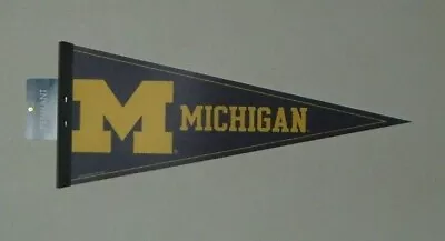 University Of Michigan Big Blue Triangle 12  X 30  Felt Wall Pennant New  • $12.50