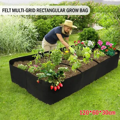 Fabric Raised Bag Garden Planting Flower Planter Elevated Vegetable Grow Bag Bed • £11.99