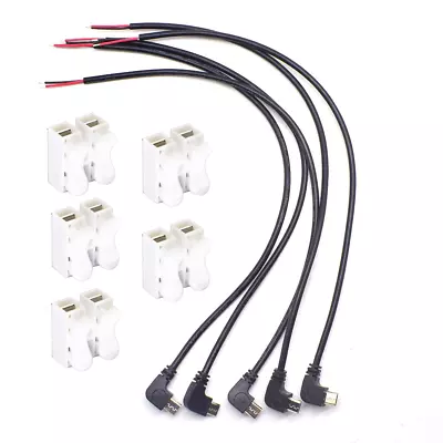 5PCS Angle 90D Micro 2 Wire Pigtail Cable Micro USB Male To Open-End Cable 30Cm • $17.49