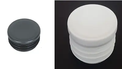 Round Plastic Black/White Blanking End Cap Caps Tube Pipe Inserts Plug Bung • £4