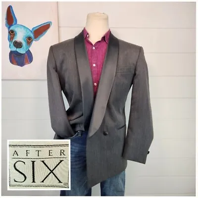 After Six Mens Double-Breasted Tuxedo Jacket Gray Size 42L • $62.95