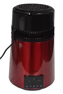 VEVOR 4L Red Water Distiller Purifier Machine Stainless Steel Timing & Temp Disp • $57.95