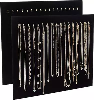 2Pack Jewelry Organizer Hanging Holder Velvet Necklace Display Stand Rack Black- • $14.58