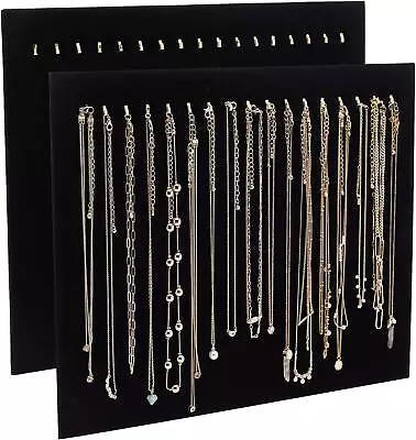 2Pack Jewelry Organizer Hanging Holder Velvet Necklace Display Stand Rack Black • $15.58