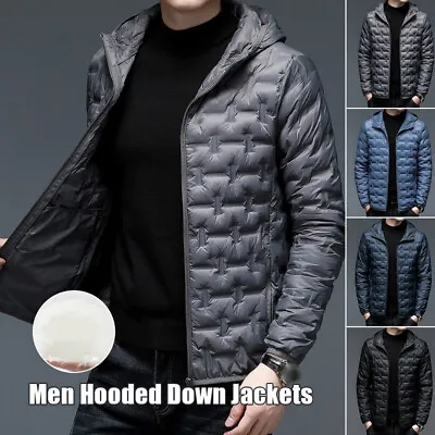 Winter Warm Mens Hooded Down Jackets Windproof Lightweight Coat Male Duck Down • $50.83