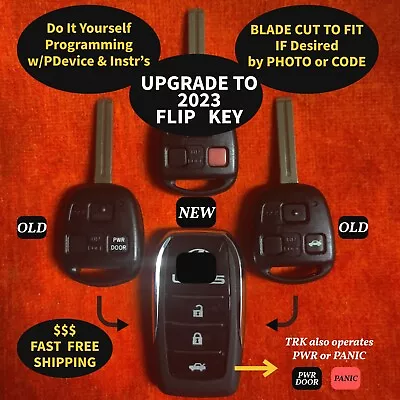 (Blade Cut) NEW DIY FLIP 3B REMOTE FOB KEYS & SHELLS For LEXUS W/4D Chip & LOGO • $19.89