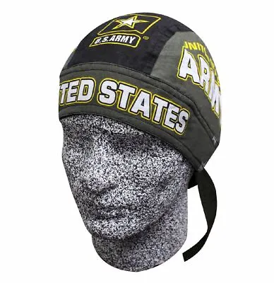 US Army Military Doo Rag Head Wrap Skull Cap Durag Sweatband Combat Stars Black • $8.95