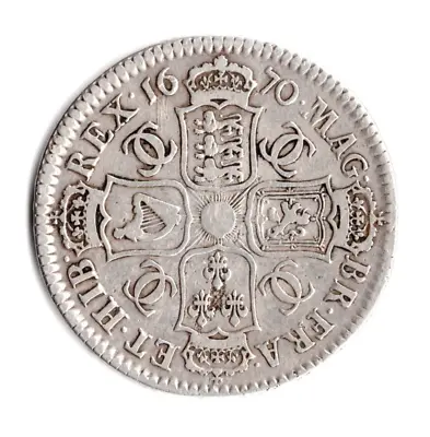 1670 Charles II Half Crown. Edge - V.SECUNDU. Silver (.925) 15g 34mm. • £195