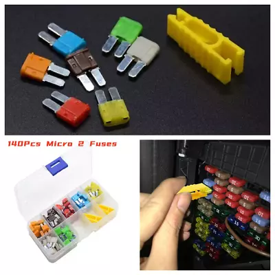 140pcs Micro2 Blade Fuses Set 5A 10A 15A 20A 25A 30A Fuse Assortment Kit For Car • $12.69