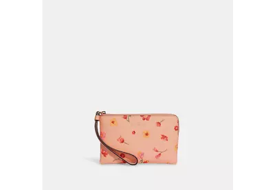 NWT Coach Corner Zip Wristlet Mystical Floral Print Faded Blush - C8701 • $47.98